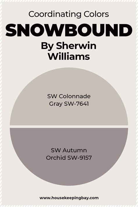 To confirm your color choices prior to purchase, please view a physical color sample. . Sherwin williams snowbound coordinating colors